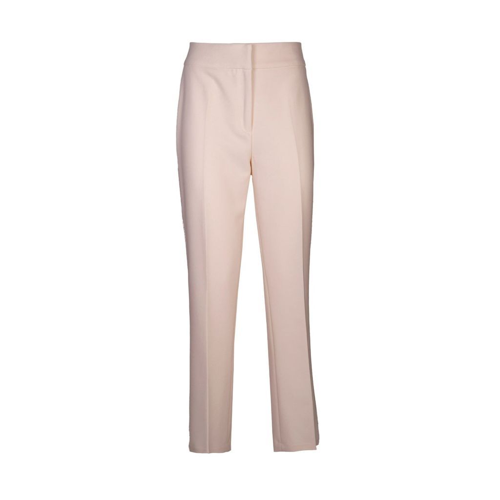 Women's Neutrals / Gold / White White Straight Suit Crepe Trousers Maureen Extra Small The Extreme Collection