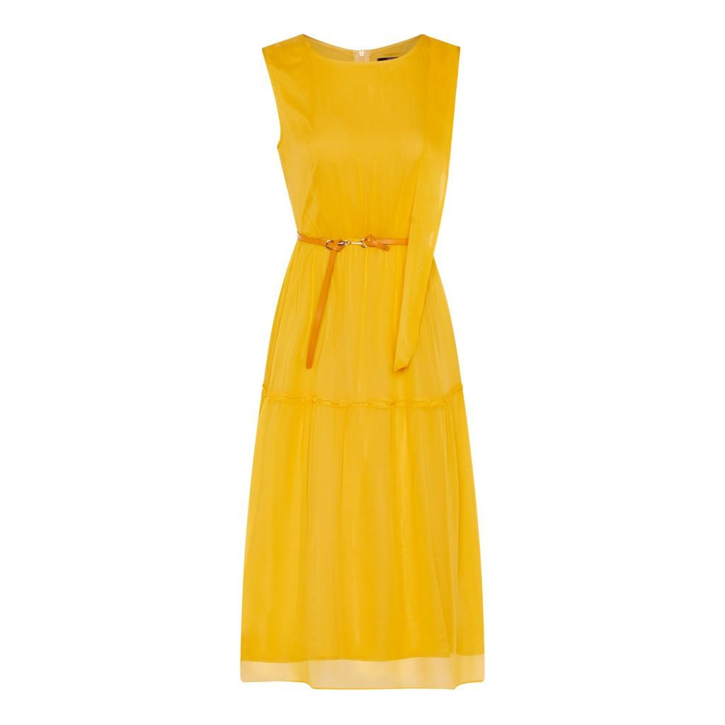 Women's Yellow / Orange Sophie Silk Dress Extra Small Jo Kilda