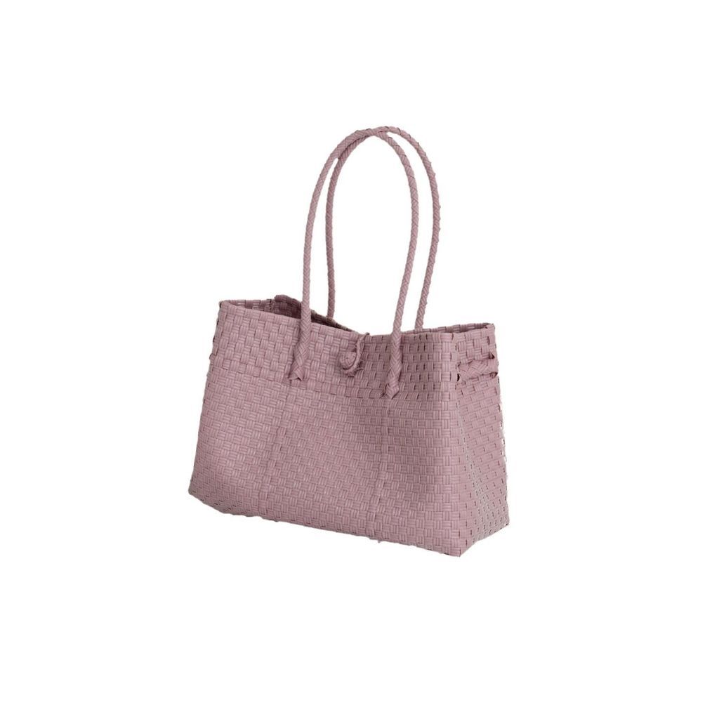Women's Lola Recycled Plastic Woven Tote Large - Dusty Pink Pink Haley