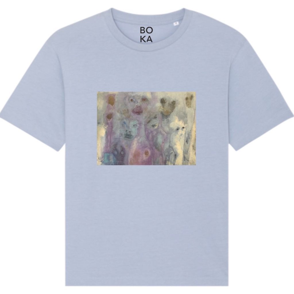 Women's Hidden Ghosts Serene Blue Organic Cotton T-Shirt. Extra Small Boutique Kaotique
