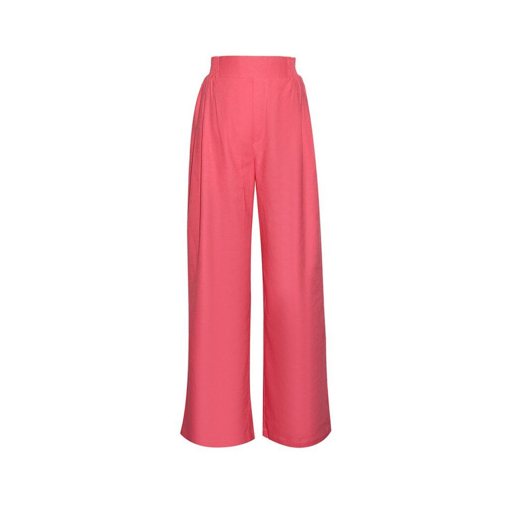 Women's Rose Gold Noah Mix Linen Pants - Light Carmine Pink Small @WHITE by Gosia Orlowska