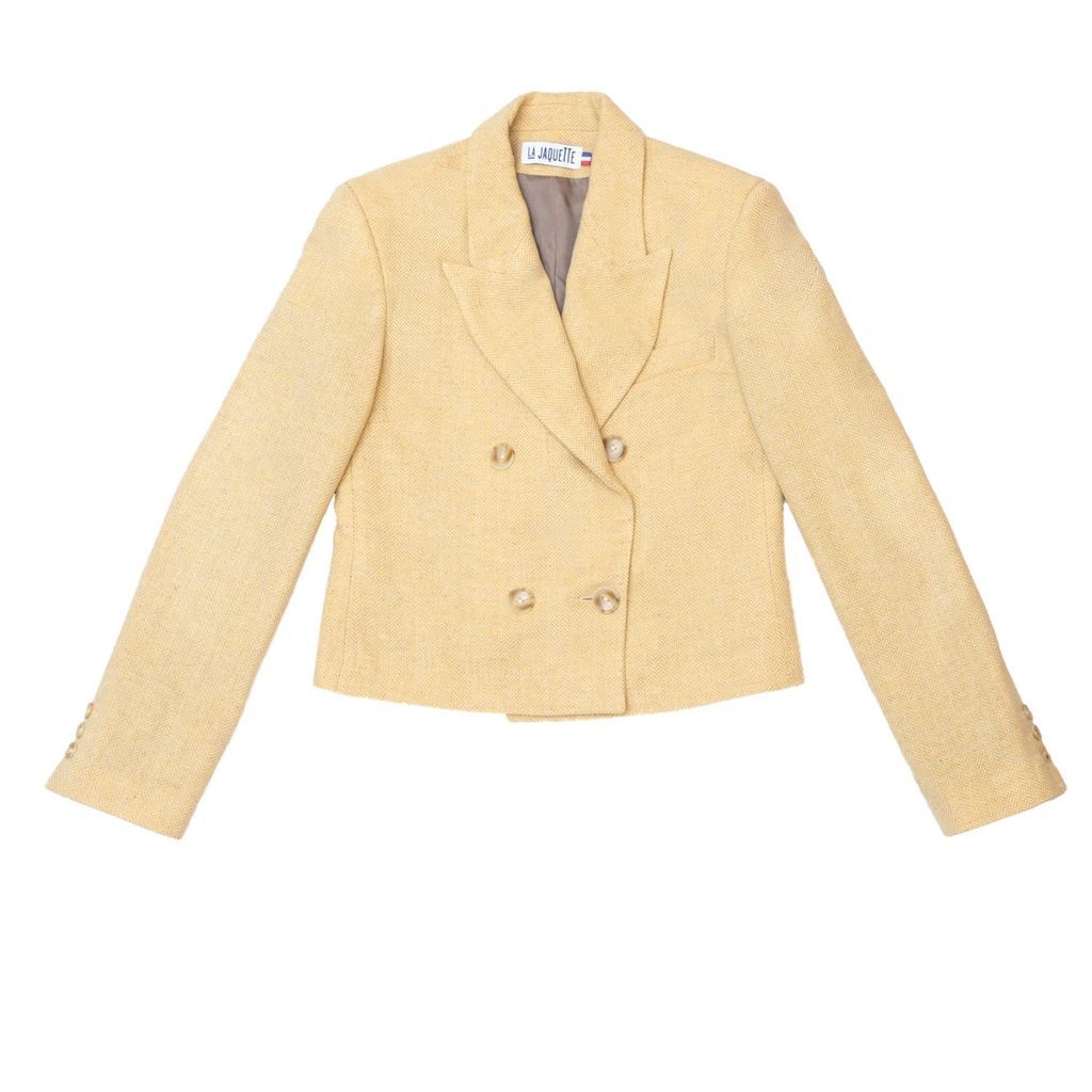 Women's Yellow / Orange Short Jacket Victoire Montmartre Pale Yellow Extra Small Maison La Jaquette
