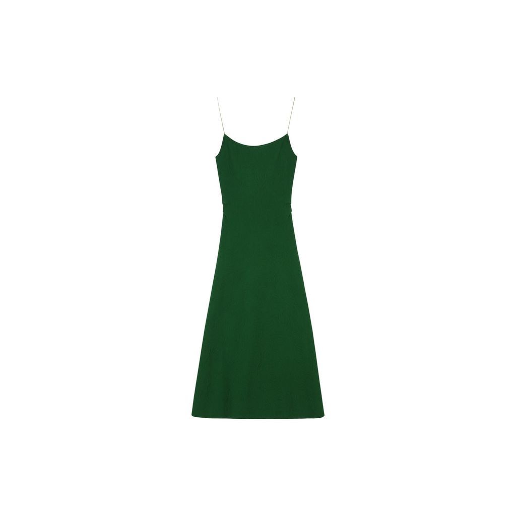 Women's Hand Drawn Series - Metal Chain Straps 3D Jacquard Maxi Dress Light Green Extra Small CHAMBRE DE FAN