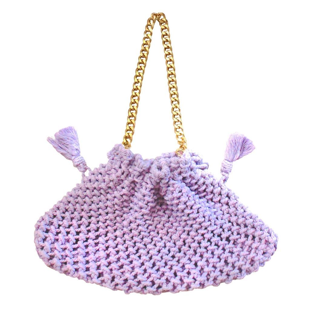 Women's Pink / Purple Lyon Crochet Tote Bag In Lilac Brunna. Co