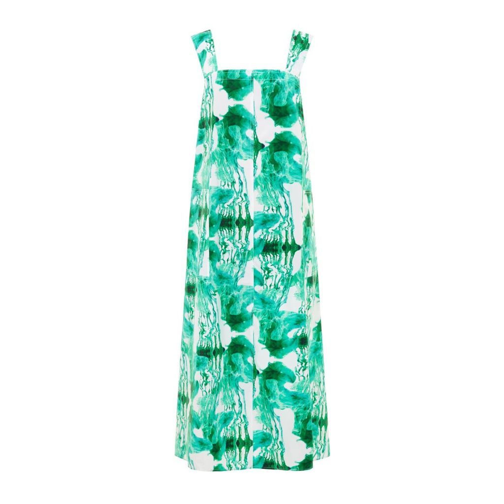 Women's Milly Trapeze Dress In Green Small Les 100 Ciels