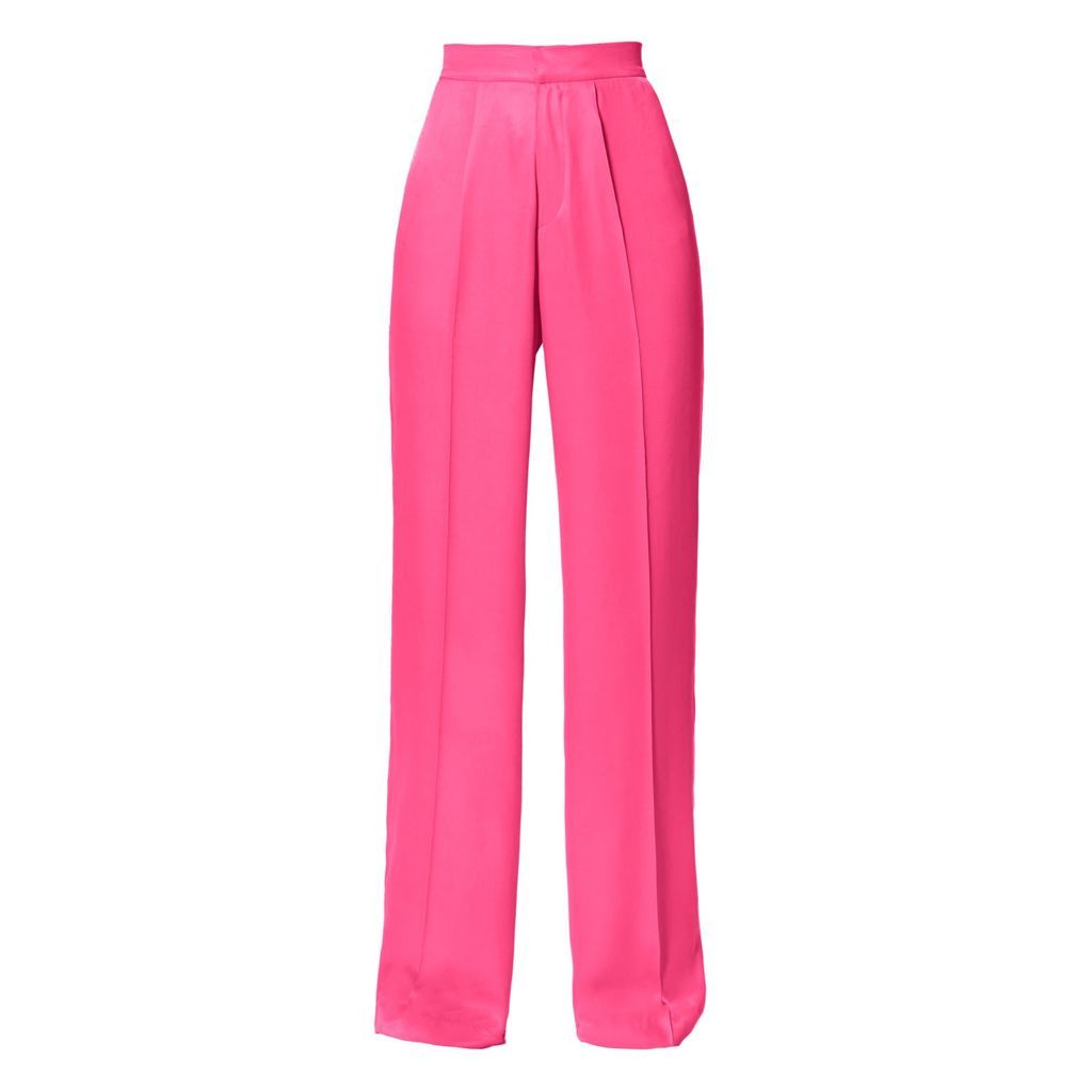 Women's Pink / Purple Jessie Satin Barbie Pink Wide Trousers Xxs Aggi