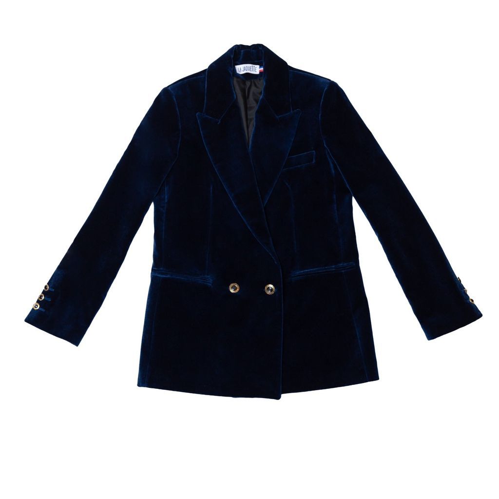 Women's Louise Velvet Jacket Royal Blue Extra Small Maison La Jaquette
