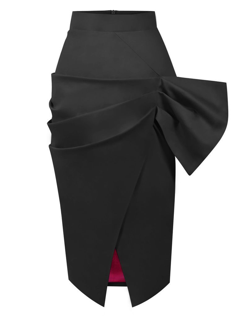 Women's Glam Leisure Bodycon Midi Skirt Black Extra Small Tia Dorraine