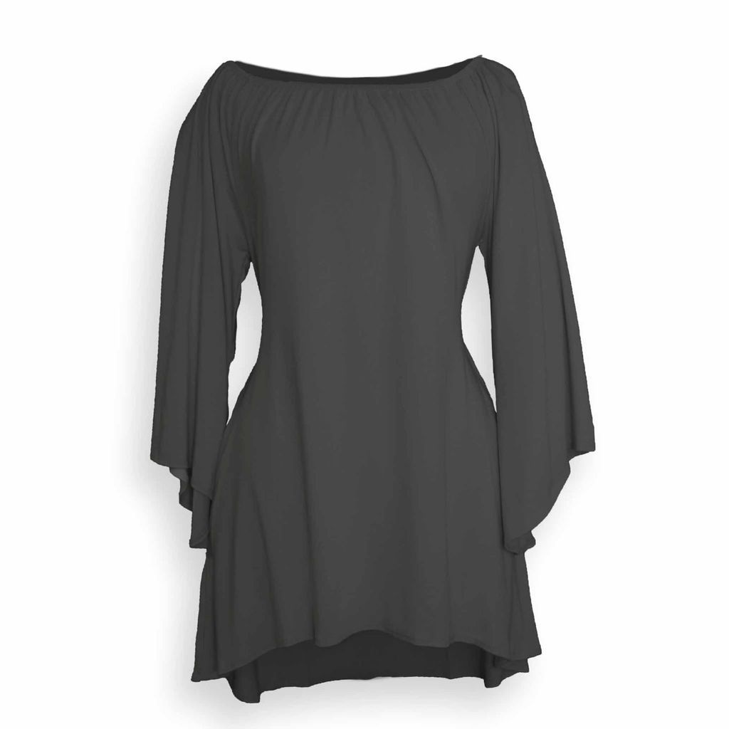 Women's Grey Peyto Raglan Flutter Tunic/Dress -Slate Xs/S eavolu
