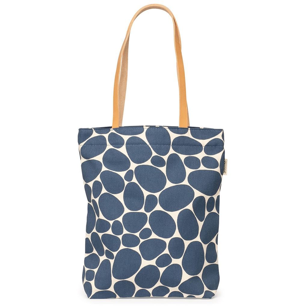 Women's Stenar Blue Tote Bag With Leather Handles Gyllstad