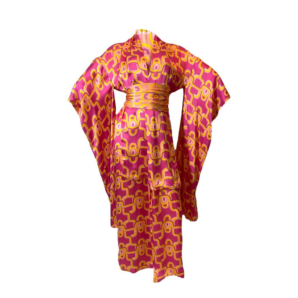 Women's Olympia Reversible Sorbet Silk Kimono One Size Julia Clancey