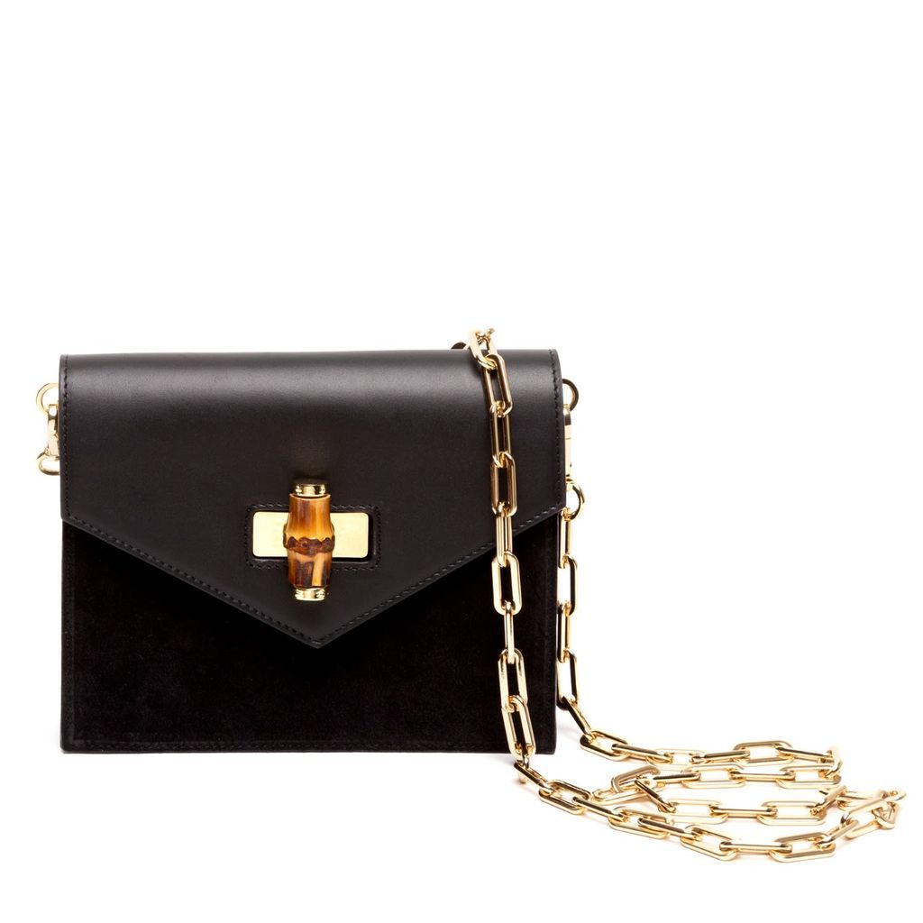 Women's Margaux Black Leather & Suede Crossbody Bag Primo Luxe
