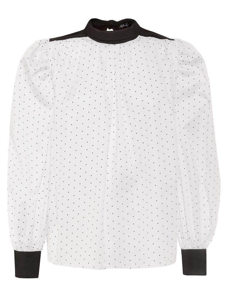 Women's White Bibi Blouse - Dotted Extra Small Helene Galwas