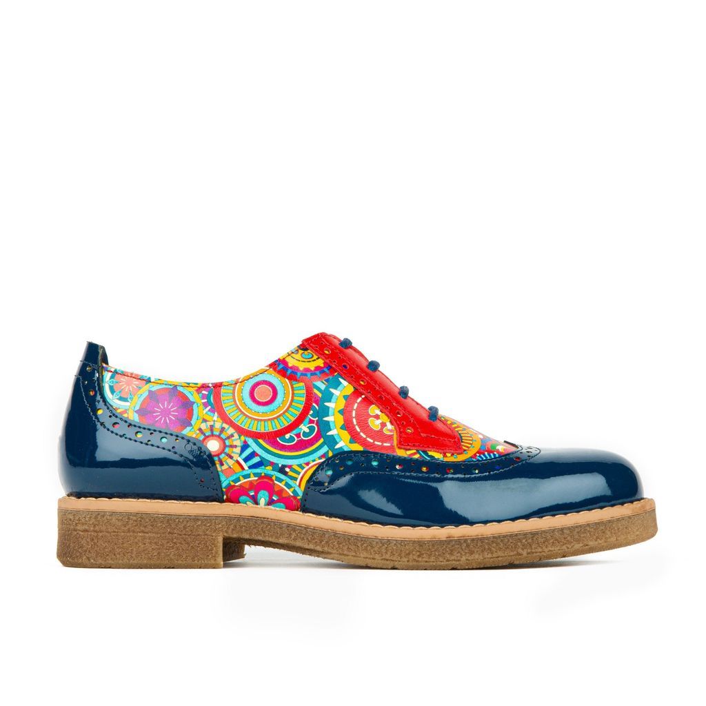 Blue / Red The Artist - Navy Multi - Womens Oxford Shoes 5 Uk Embassy London USA