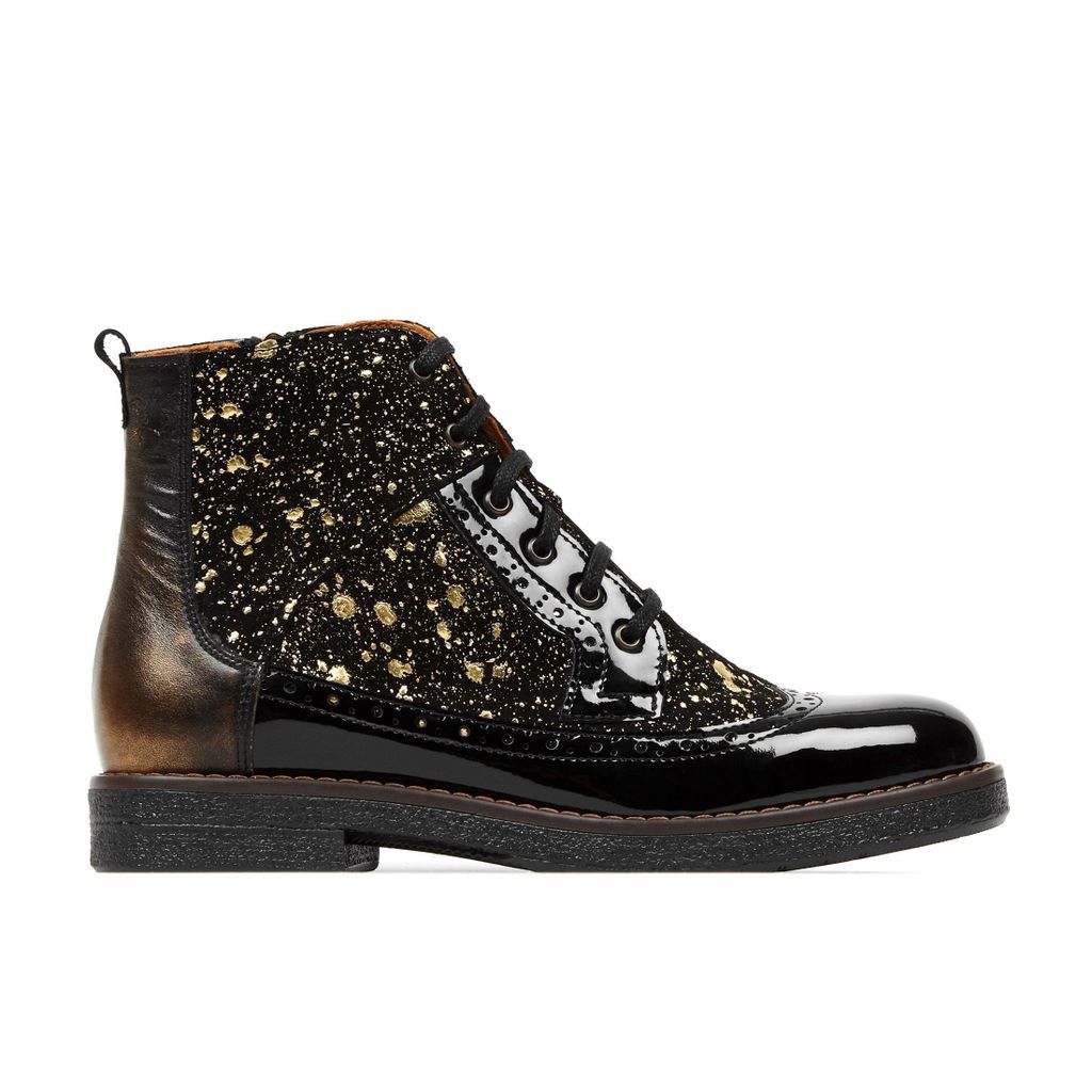 Gold / Black Hatter - Black Gold Drops - Womens Ankle Boots 4 Uk Embassy London USA