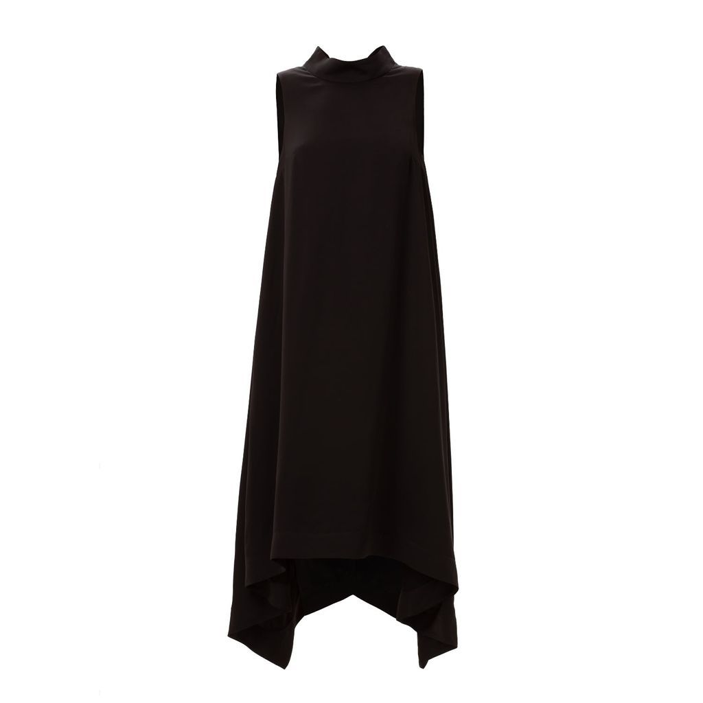 Women's Black Sleeveless Asymmetrical Dress Extra Small Julia Allert