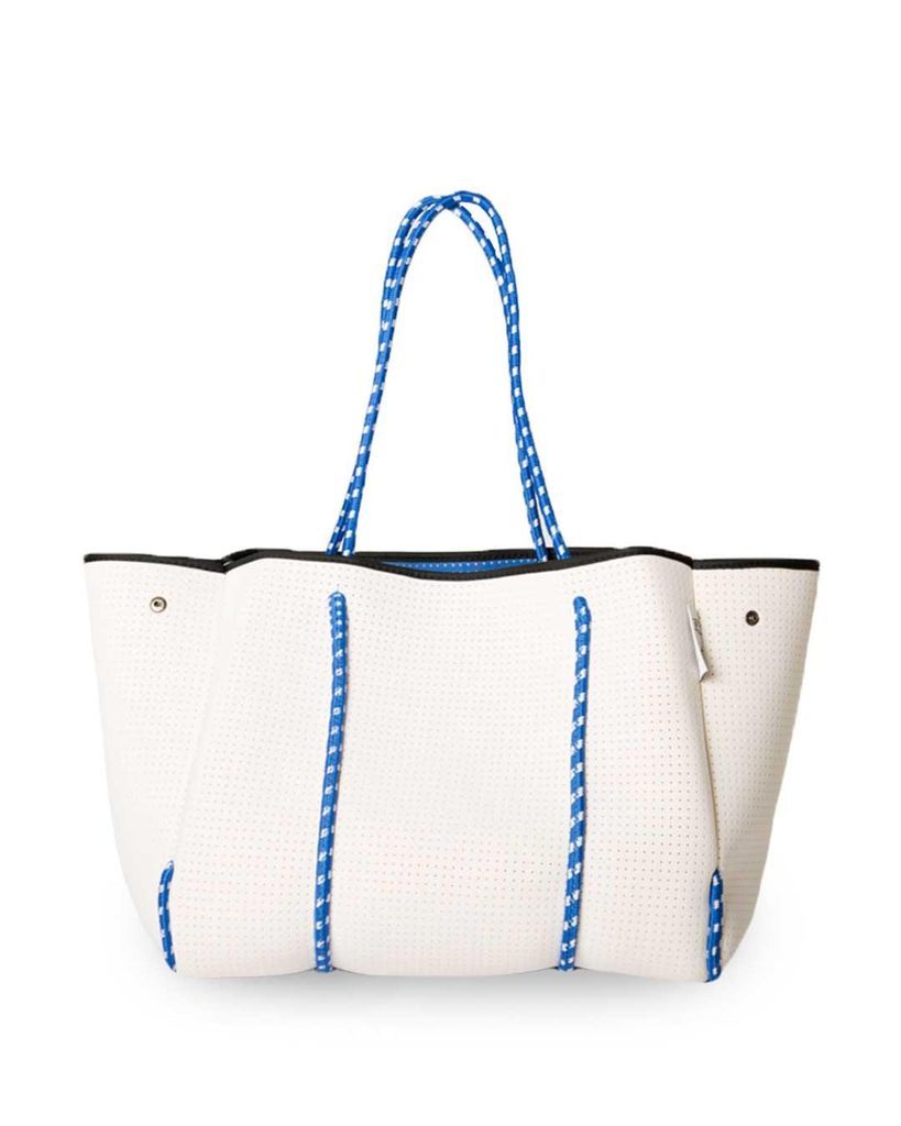Women's Everyday White Tote Bag - Blue One Size Pop Ups Brand