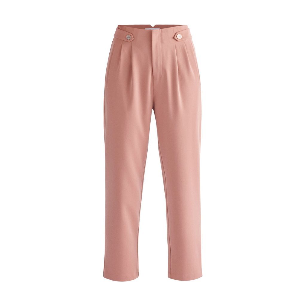 Women's Pink / Purple Button Detail Trousers In Pink Extra Small PAISIE