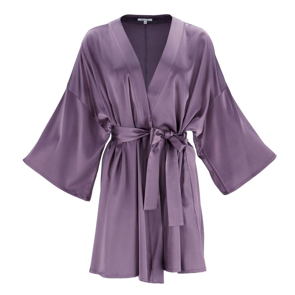Women's Pink / Purple Short Silk Kimono Dress 