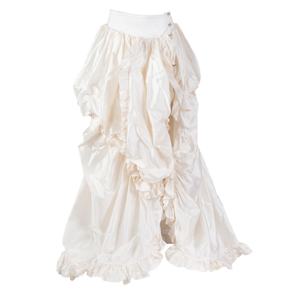 Women's White Beatrice - Silk Taffeta Ruched Bridal Skirt One Size Harlow Loves Daisy