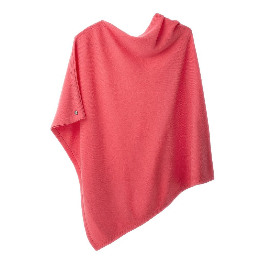 Women's Cashmere Poncho - Carla - Red Pink MIKAINE