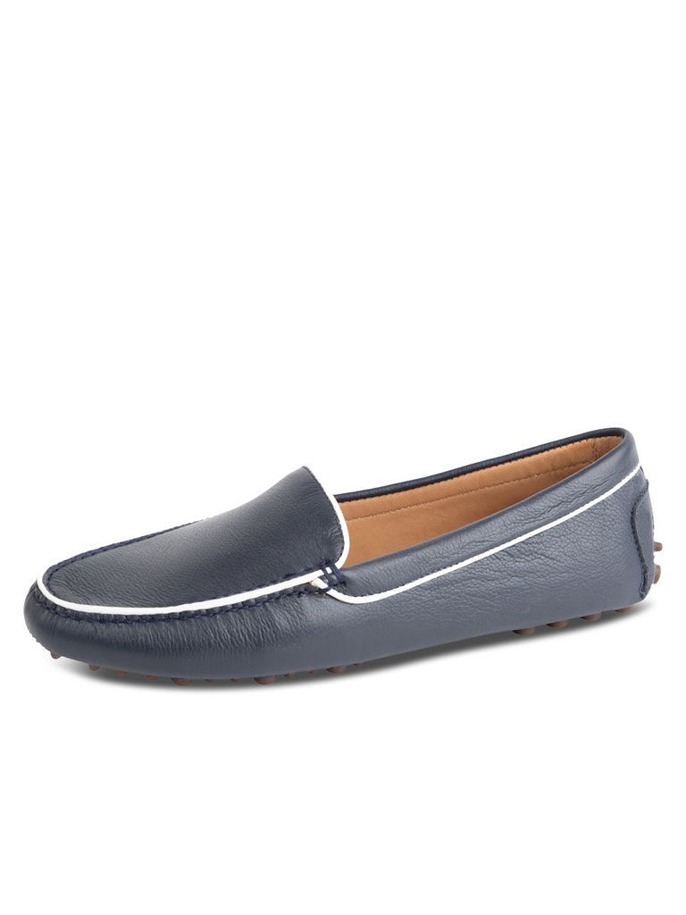 Women's Blue Jill Piped Driving Moccasin Navy 4.5 Uk Patricia Green