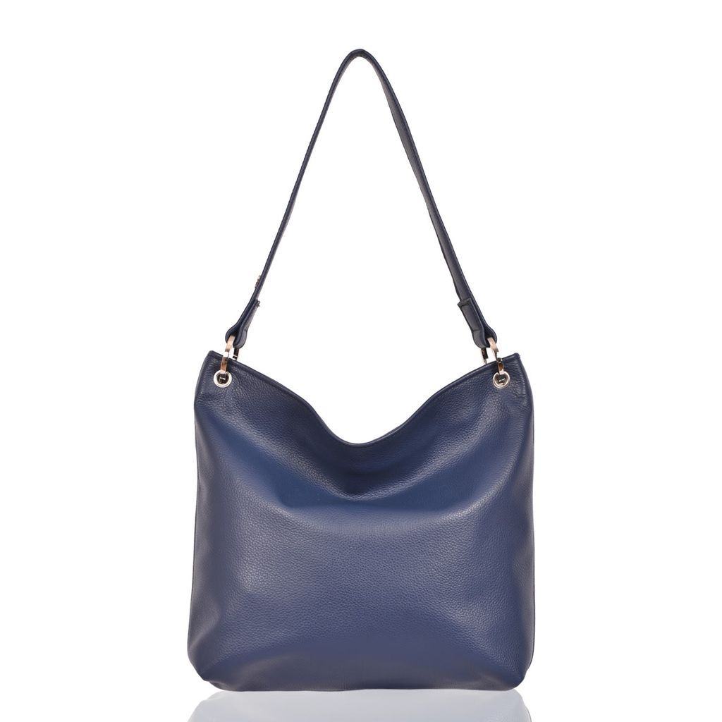 Women's Leather Shoulder Bag Hesta - Blue Owen Barry