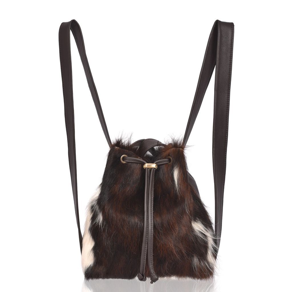 Women's Cowhide Backpack And Shoulder Bag Tricolour Brown Mathilde Mini Owen Barry