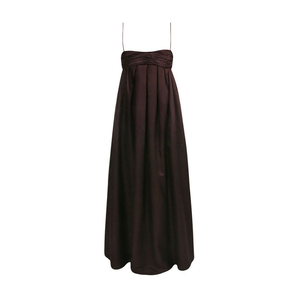 Women's Isabelle Cotton And Silk-Blend Maxi Dress - Brown Xxs Nuaje Nuaje