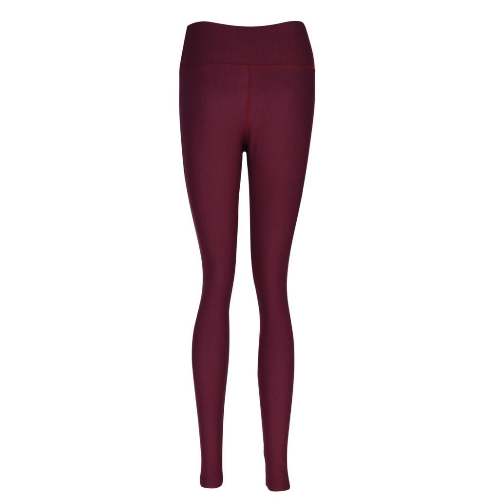 Women's Red Solid Long Leggings - Bordeaux Extra Small Hands To Hearts