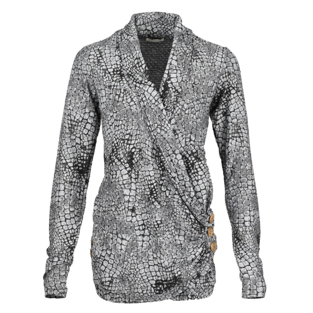 Women's Grey Wrapsody Jacket - Snakeskin S/M Hands To Hearts