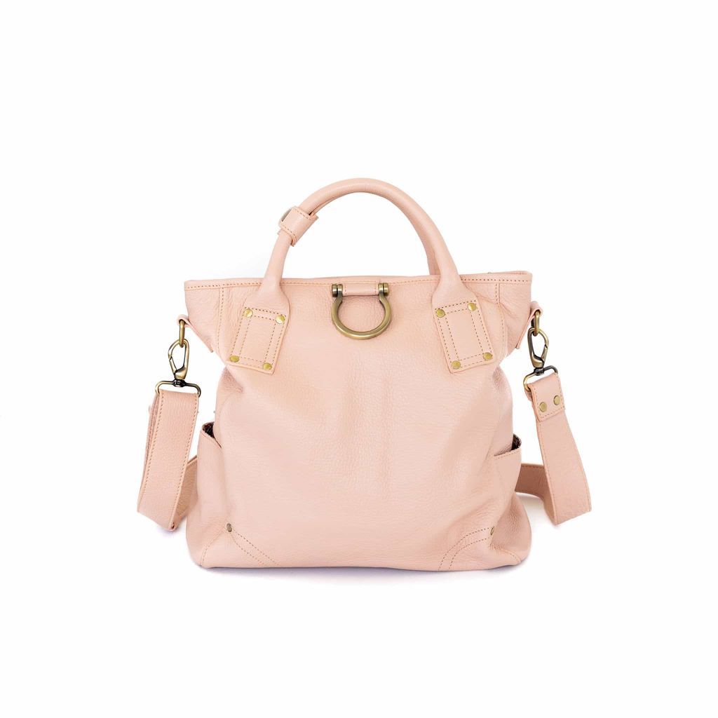 Women's Pink / Purple / Rose Gold Chloe Convertible Backpack & Crossbody Bag - Blush One Size Sapahn
