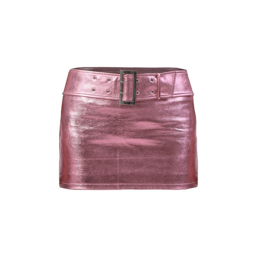 Women's Pink / Purple Pink Metallic Low Rise Mini Skirt Medium Elsie & Fred
