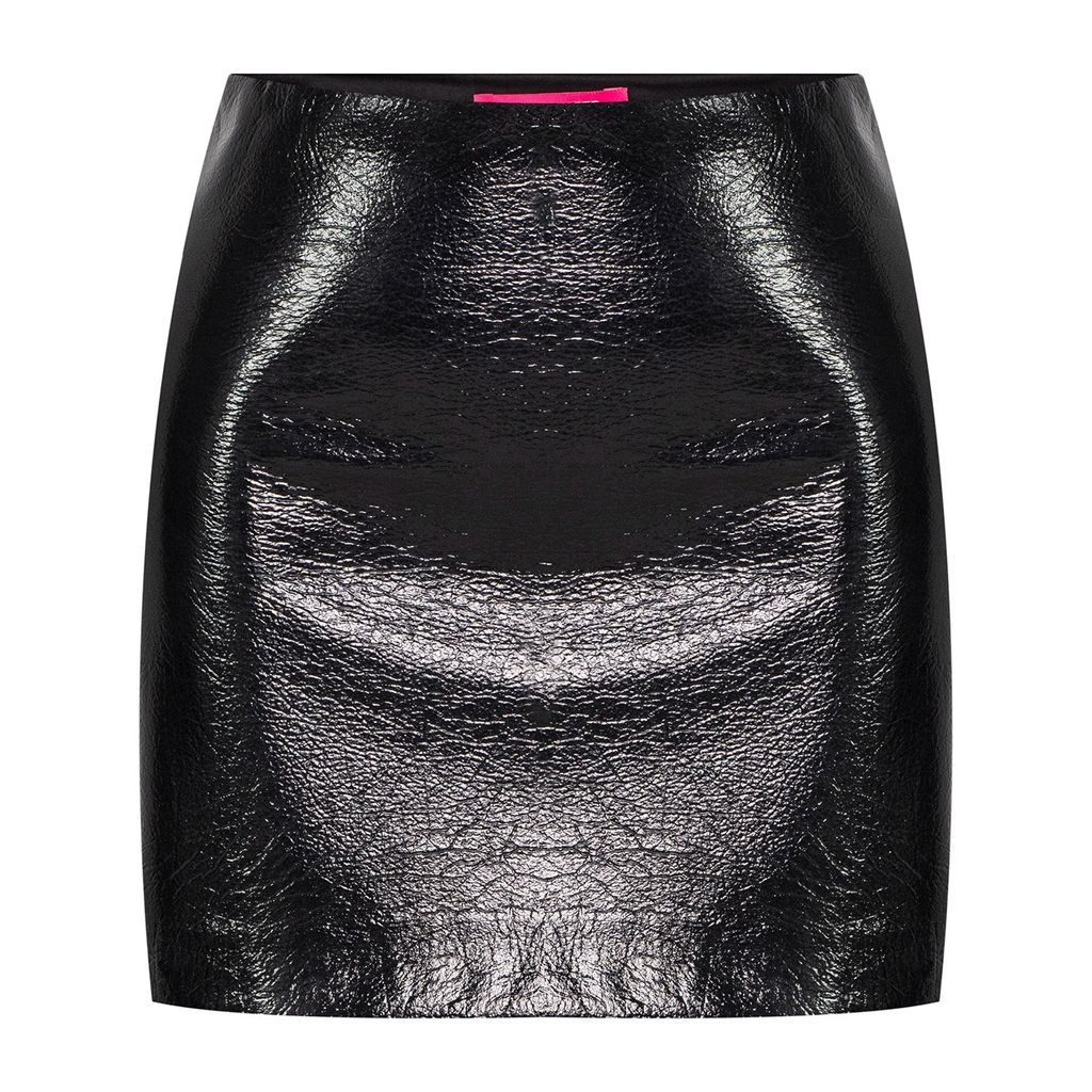 Women's Black Bonnie Vegan Leather Mini Skirt Xxs Fickle Hearts