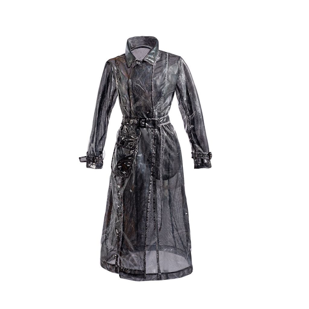 Women - Designer Transparent Raincoat - Transparent In Black - Louisville - Noir Extra Small Yvette LIBBY N'guyen Paris