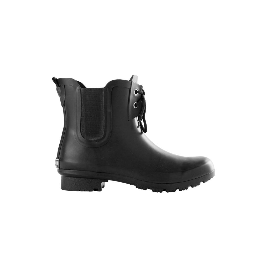 Chelsea Lace Matte Black Women's Rain Boots 4 Uk Roma Boots
