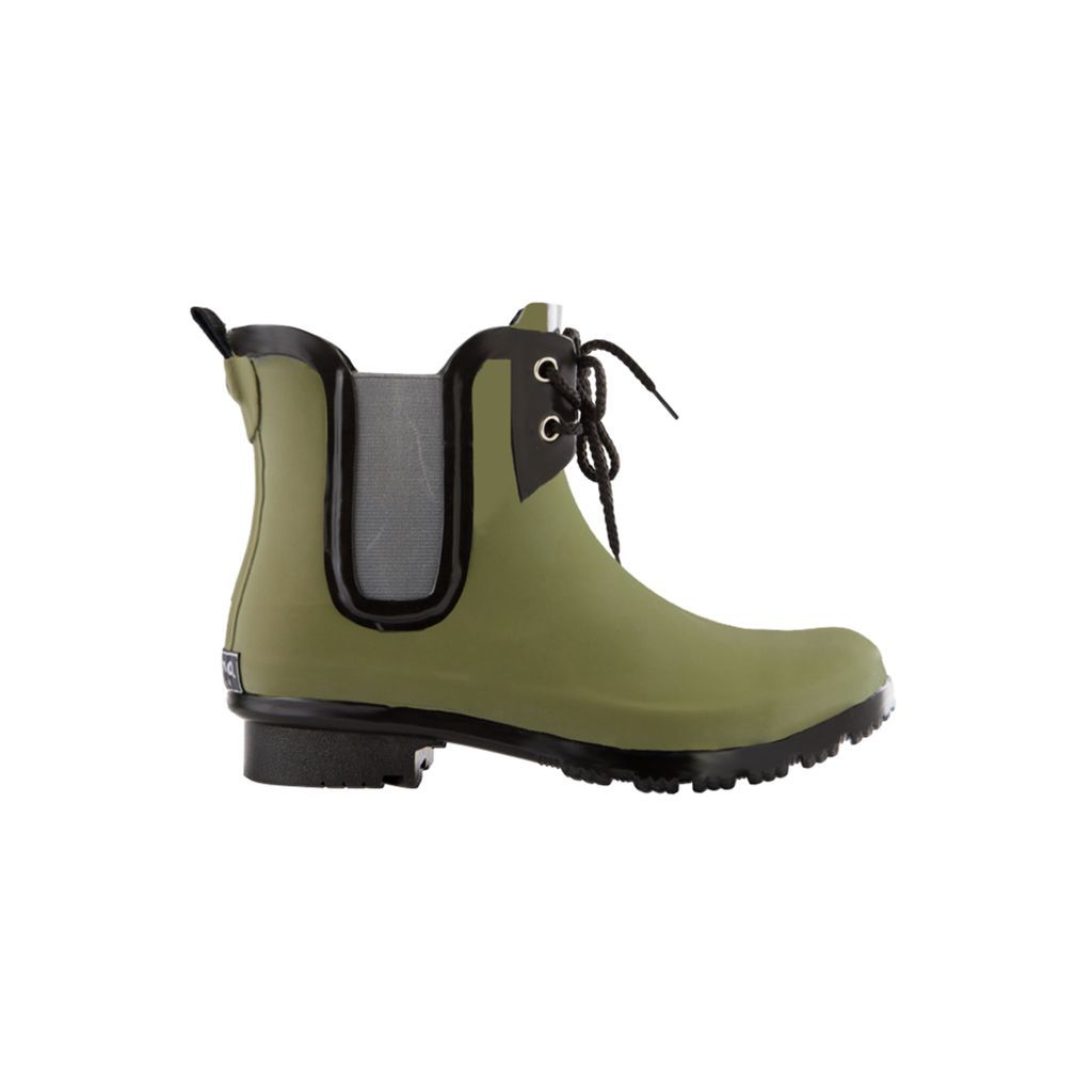 Chelsea Lace Matte Olive Women's Rain Boots 5 Uk Roma Boots