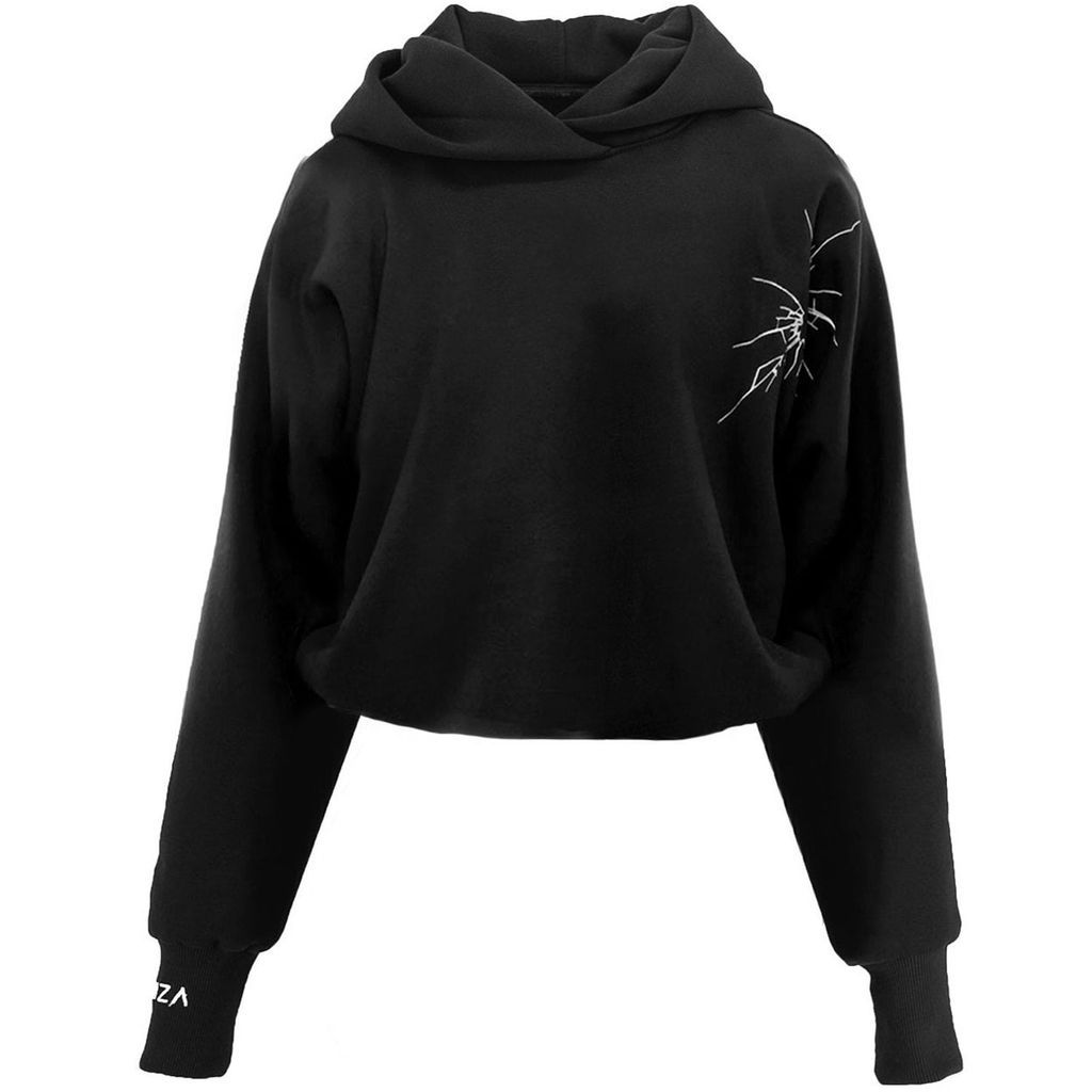 Hardy Embroidered Black Women's Hoodie Extra Small Hamza