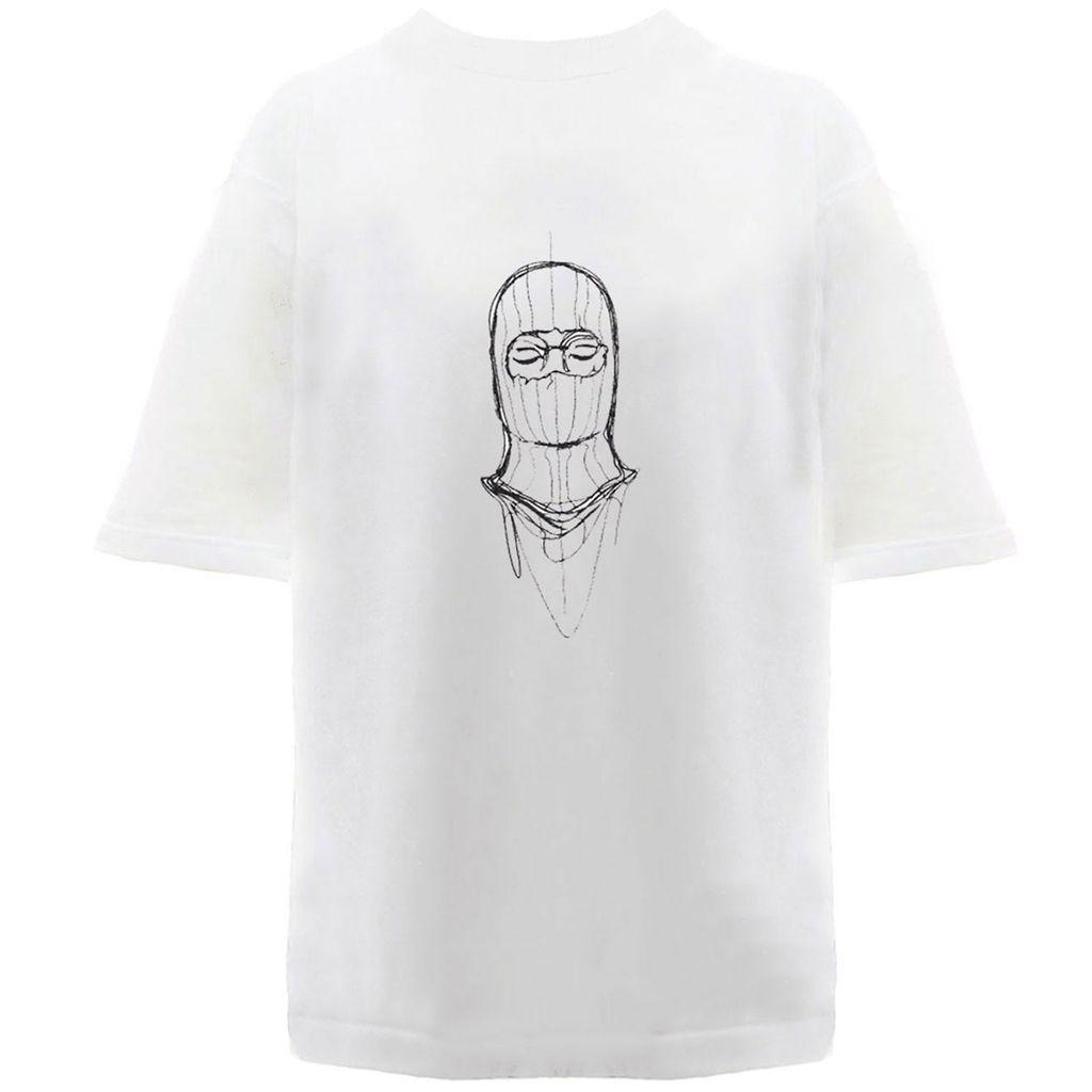 Ih White Embroidered Women's T-Shirt Extra Small Hamza