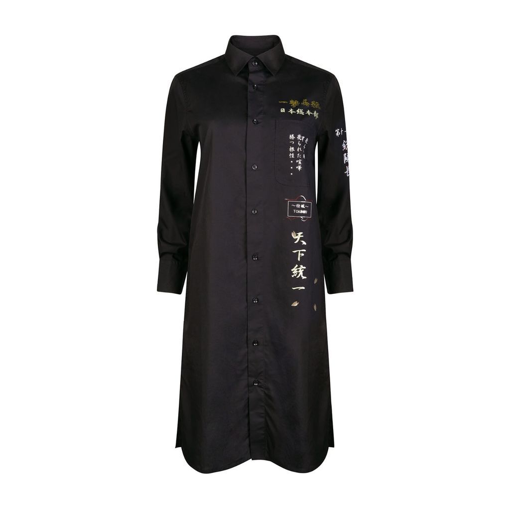 Japanese Cotton Womens Long-Sleeve Shirt In Black M