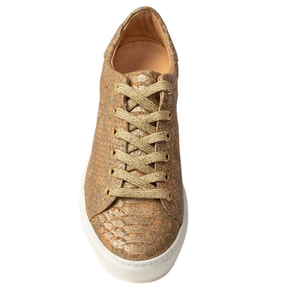 Neutrals / Gold Women's Cork Piton Sneaker 3 Uk Ocelot Market