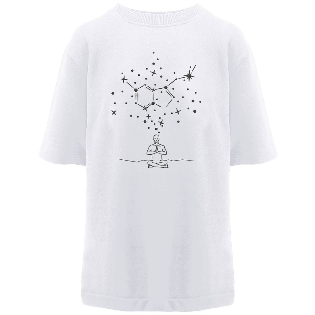 Serotonin White Embroidered Women's T-Shirt Extra Small Hamza