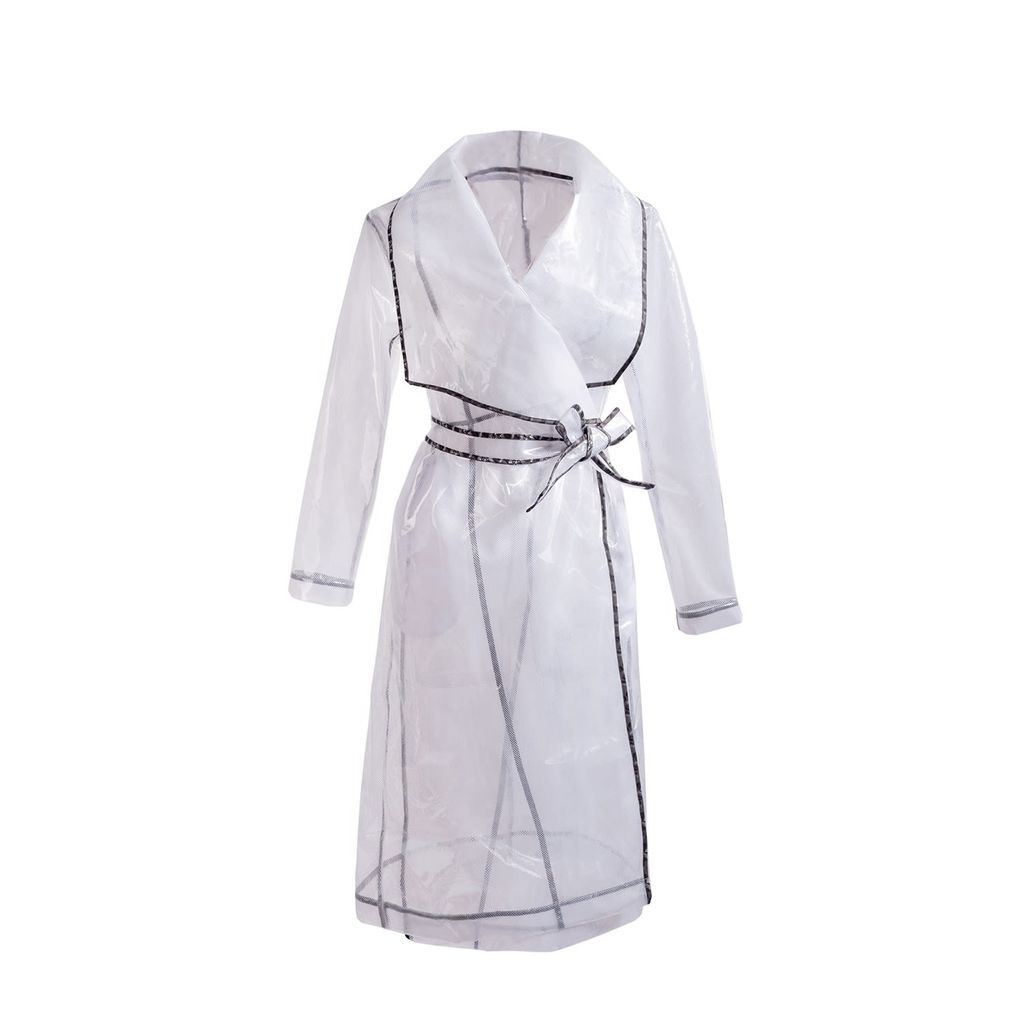 Women - Designer Transparent Raincoat - Transparent In White - Jazz Age - Blanc Extra Small Yvette LIBBY N'guyen Paris
