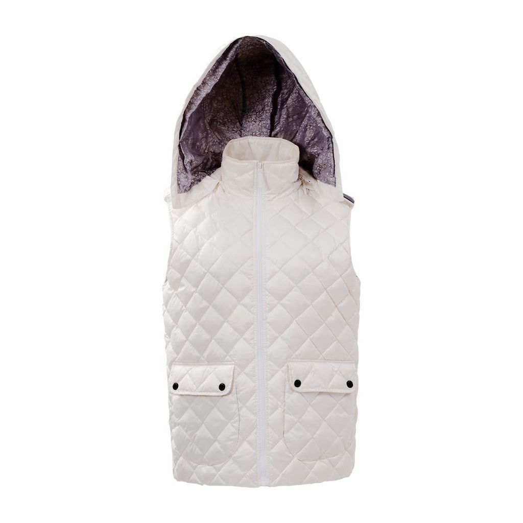 Women - Goose Down Quilted Gilet - Ice White - Quotidient Gilet 003 Extra Small Yvette LIBBY N'guyen Paris