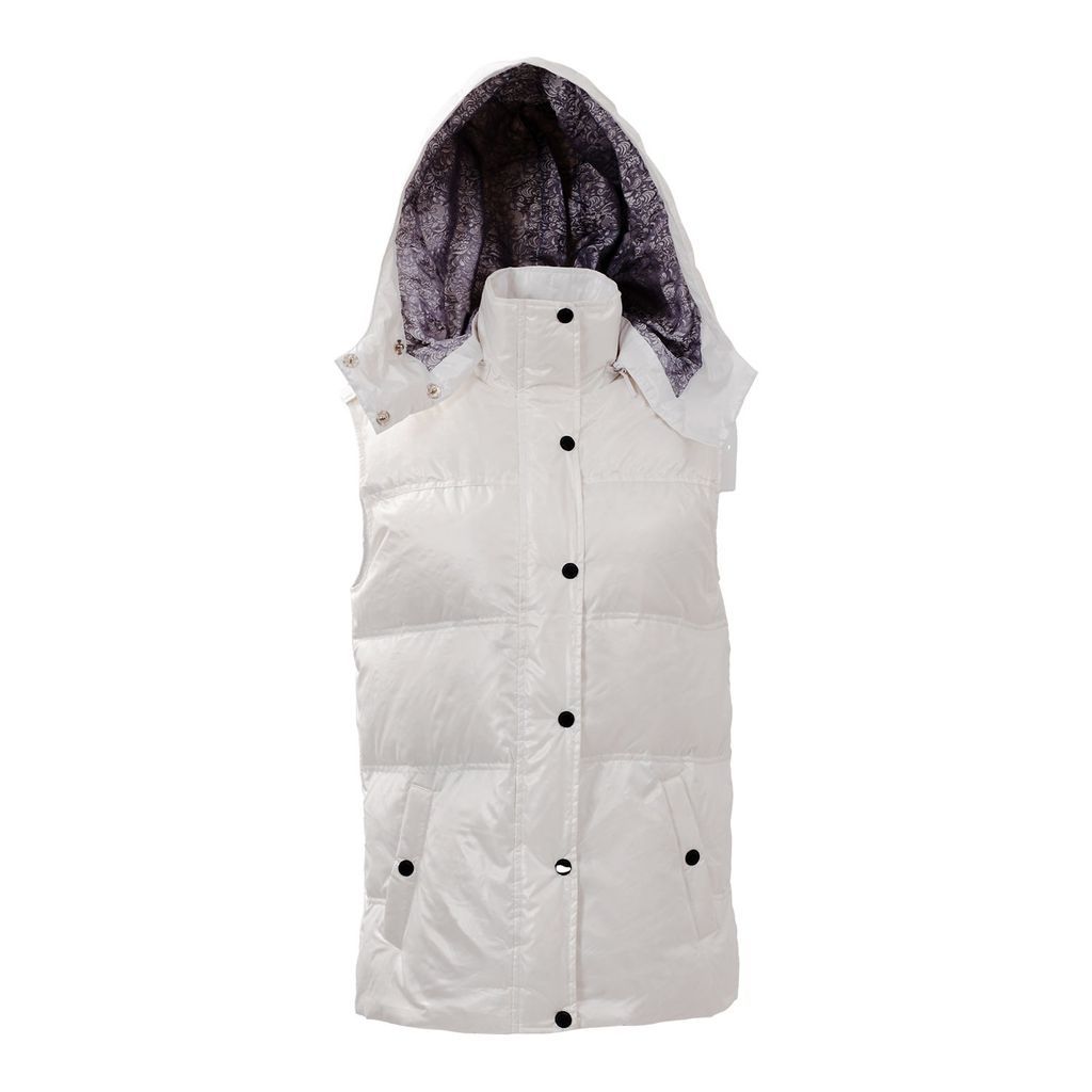 Women - Goose Down Quilted Gilet - Ice White - Quotidient Gilet 006 Extra Small Yvette LIBBY N'guyen Paris