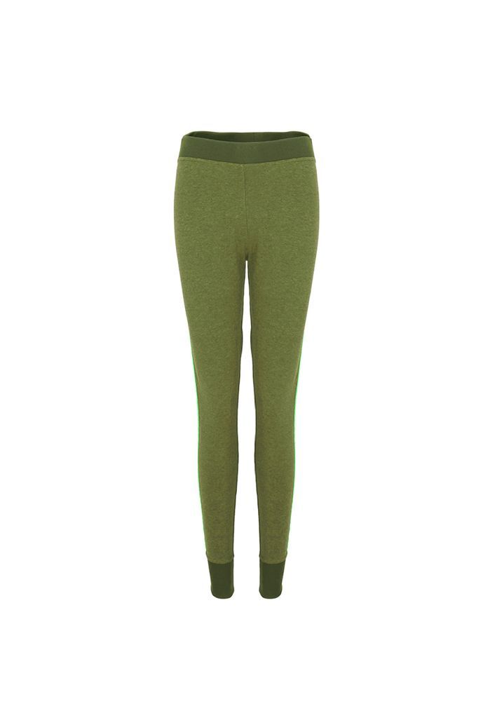 Women - High Waist Cotton Mélange Leggings - Greenery Green - Yvette Cool Wb1 Extra Small Yvette LIBBY N'guyen Paris