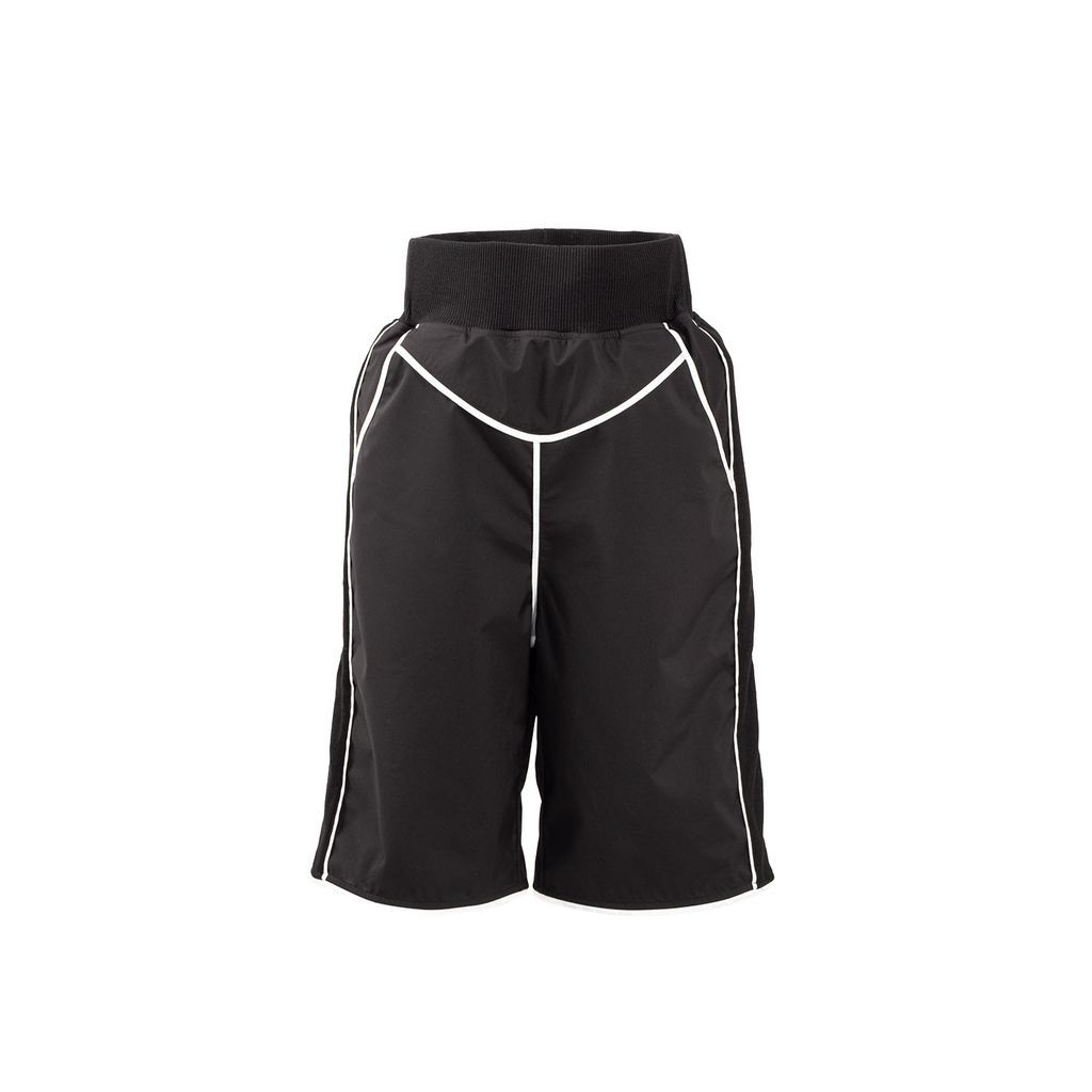 Women - High-Tech Waterproof & Breathable Fabric Over Knee Shorts In Athletic Style - Black Extra Small Yvette LIBBY N'guyen Paris