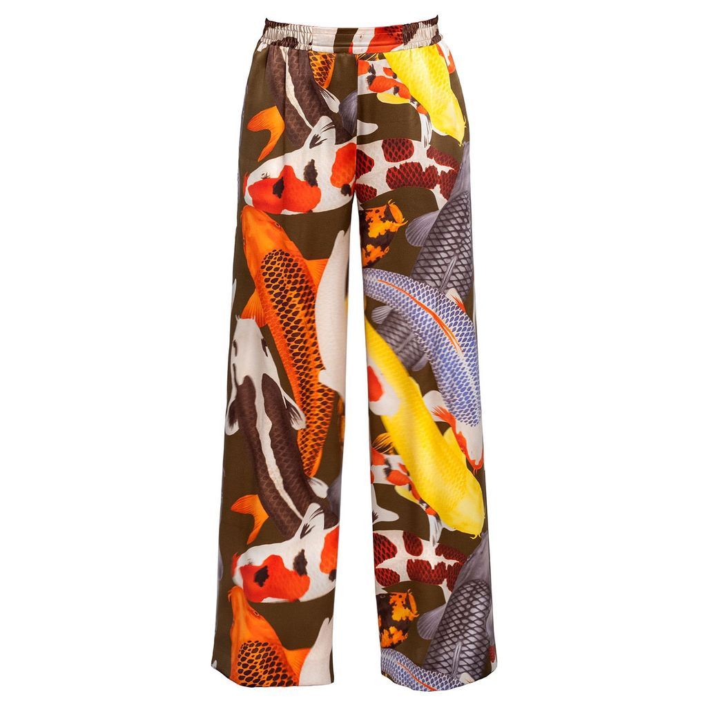 Women's 'Koi Ii' Organic Silk Printed Trousers Small ARLETTE ESS