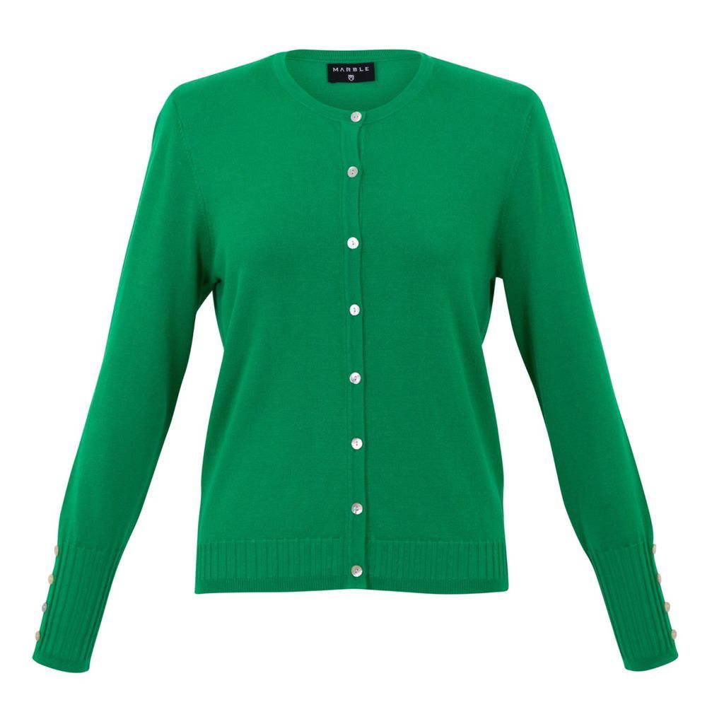 Women's 'Marble' Knitted Cardigan In Green Small At Last...