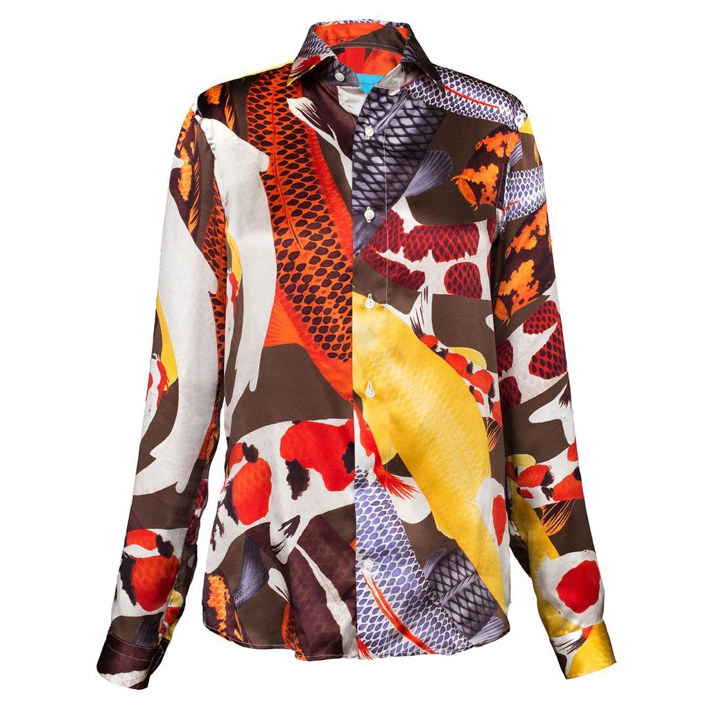 Women's ‘Koi Ii' Multicoloured Organic Silk Satin Shirt Extra Small ARLETTE ESS